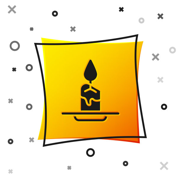 黑色香薰蜡烛图标孤立在白色上图片下载