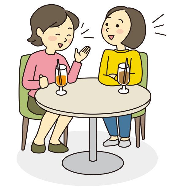 两个女人在咖啡馆聊天图片下载
