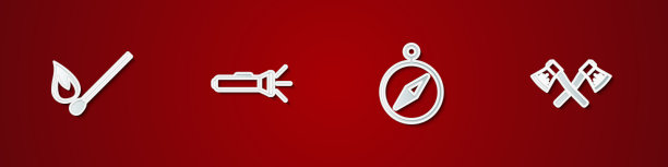 用手电筒指南针点燃火柴图片下载