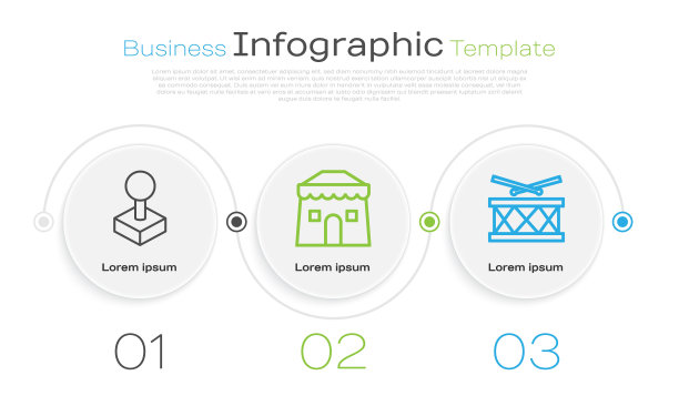 可用于街机、马戏团帐篷、鼓和鼓杆的线摇杆。业务信息模板。向量图片下载