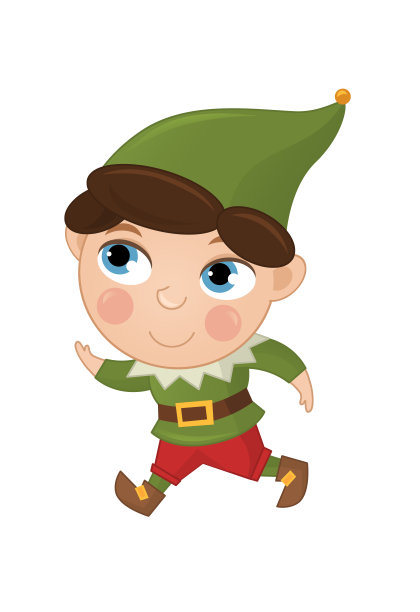 卡通场景与彩色侏儒儿童插图图片下载