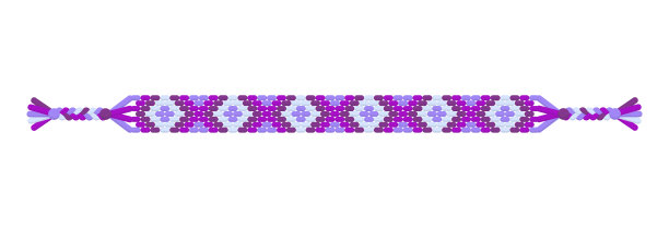 矢量多色手工嬉皮友谊紫罗兰线手镯。图片下载