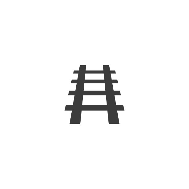 黑色铁轨轮廓图标。向量。图片下载