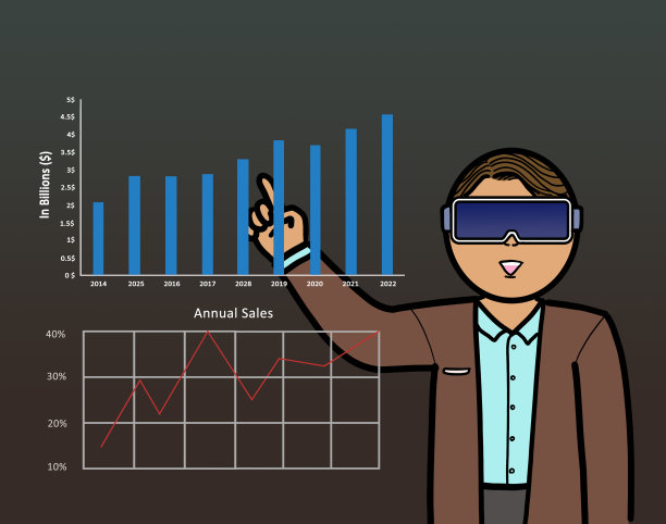 虚拟现实商人财务分析图片下载