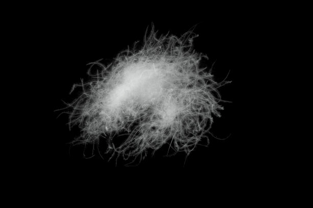 白色鸭绒在一个黑色孤立的背景图片下载