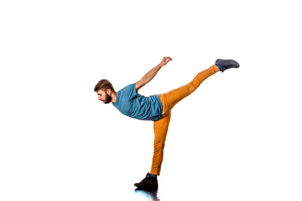 现代风格舞者在工作室背景摆姿势图片下载