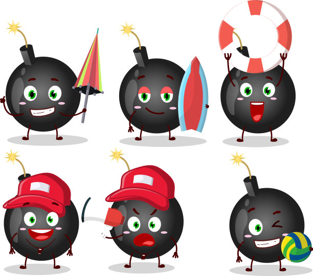 笑脸炸弹爆炸爆竹卡通图片下载