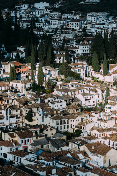 历史城市格拉纳达的观点，西班牙，包括圣蒙特区图片下载