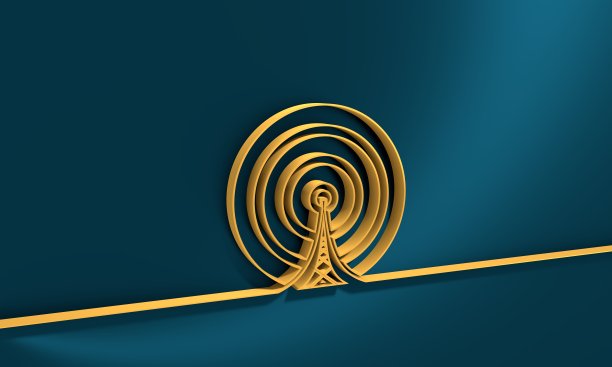 Wi - Fi无线网络细线符号。三维渲染图片下载