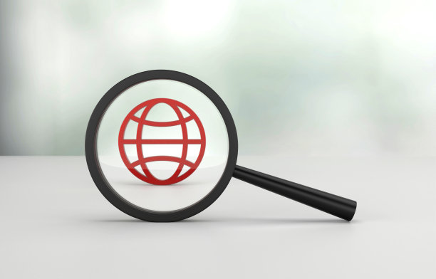 放大镜和地球仪图标图片下载