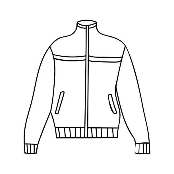 男子运动夹克涂鸦插图在向量。手绘运动夹克图标矢量图片下载