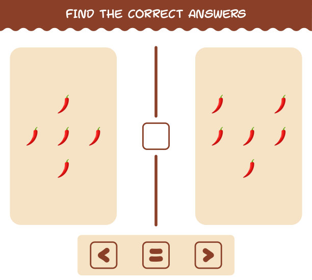 找出卡通红辣椒的正确答案。搜索和计数游戏。教育游戏为学龄前儿童和学步儿童图片下载