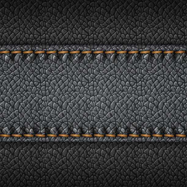 黑色皮革背景与棕色拼接。向量图片下载