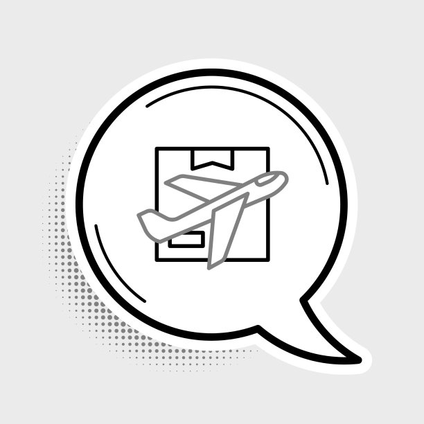 线平面和纸盒图标孤立在灰色上图片下载