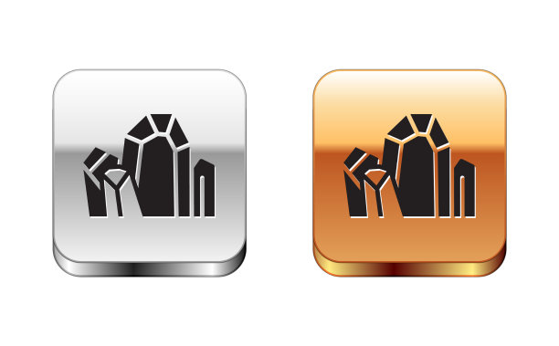 黑色宝石石图标孤立在白色背景上图片下载