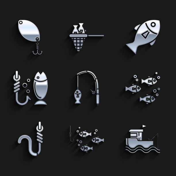 将鱼竿和鱼钩置于水下图片下载