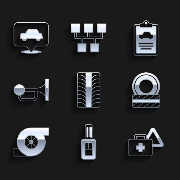 设置汽车轮胎轮键和远程急救箱图片下载