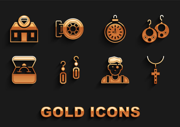 设置耳环基督教十字架上链珠宝图片下载