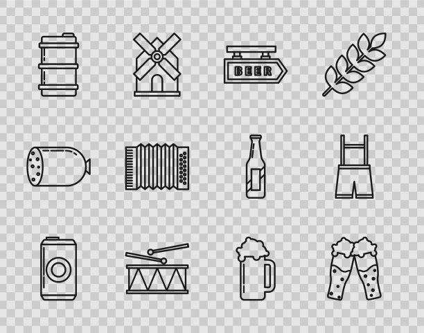 设置行啤酒罐杯啤酒街招牌图片下载