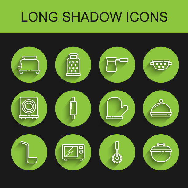 设置线厨房勺微波炉烤面包机图片下载