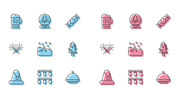 圣诞老人的帽子木制灯饰线图片下载