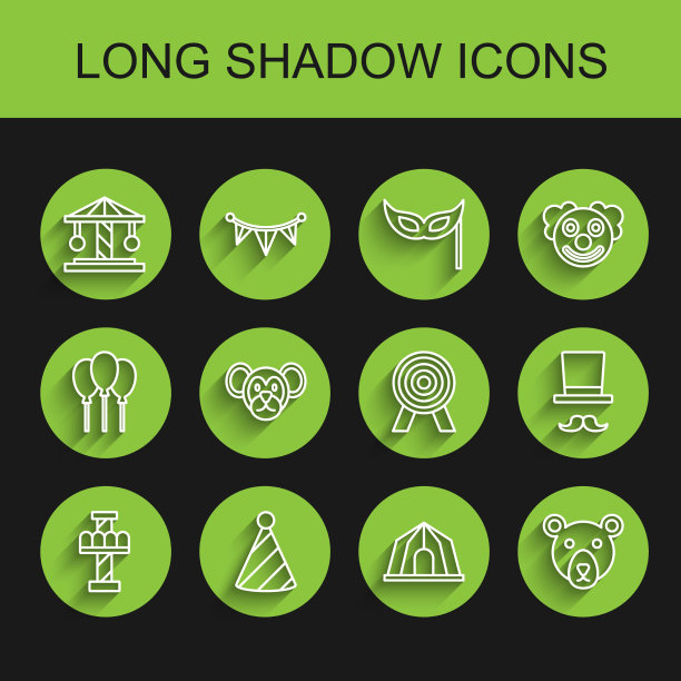 设置线吸引旋转木马派对帽子马戏团图片下载