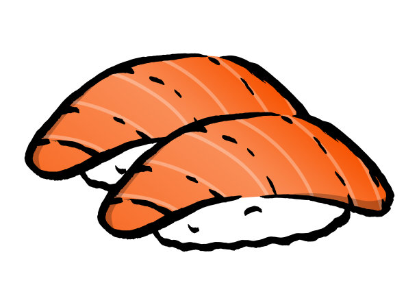 三文鱼寿司孤立矢量插图。图片下载