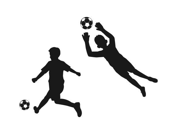 足球俱乐部男孩剪影的剪贴画图片下载