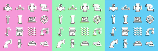 设置行业自来水仪表管路金属管道图片下载