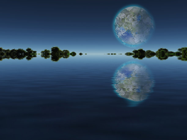 新家。天空中出现了巨大的月球图片下载