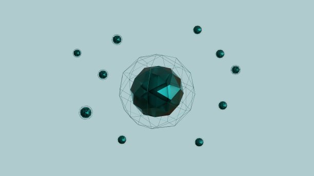 金属球线框，深绿色单色图片下载