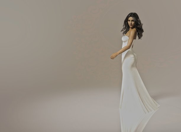 美丽的婚礼的新娘。3 d渲染。图片下载