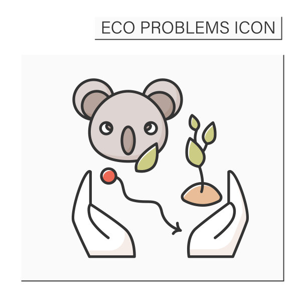 野生动物保护彩色图标图片下载