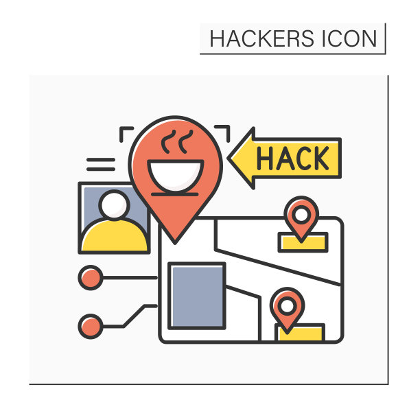 黑客攻击颜色图标图片下载