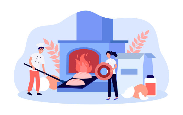 烘焙面包和烘焙食品的小面包师图片下载