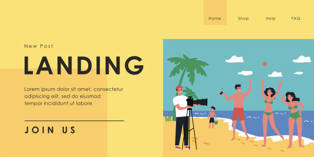 专业摄影师在沙滩上拍摄一群朋友图片下载