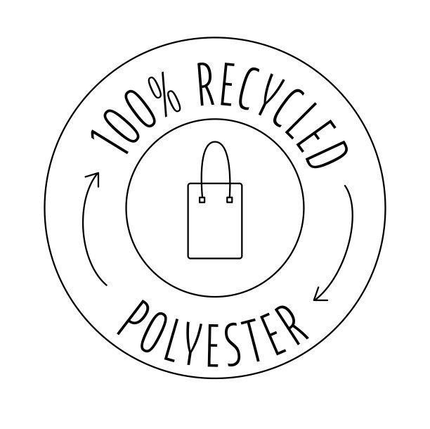 由100个回收聚酯-可持续发展的概念袋，环保织物，服装包装。图片下载