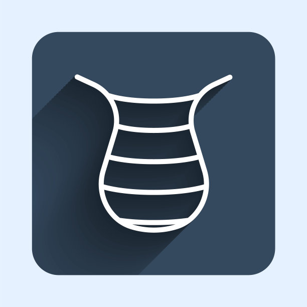 白线渔网图标孤立与长阴影背景。渔具。蓝色方块按钮。向量图片下载