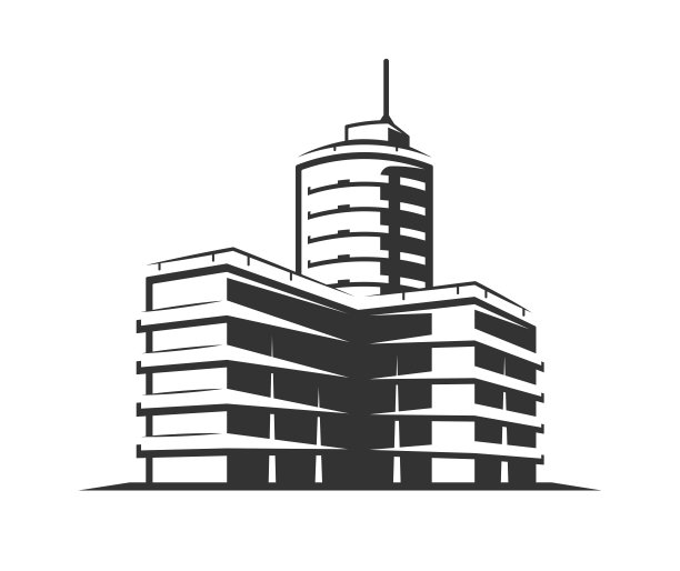 现代建筑建筑孤立在白色背景上图片下载