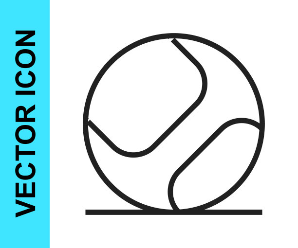 黑线棒球图标孤立在白色背景上。向量图片下载