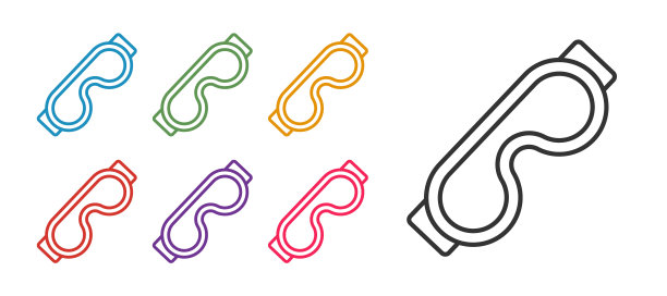 白色背景的睡眠眼罩矢量图标图片下载