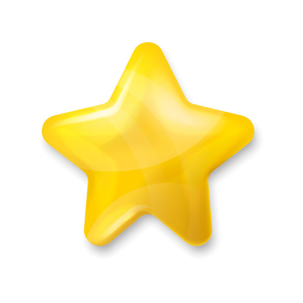 闪亮的金星图标。黄色星星亮晶晶的颜色。矢量插图。图片下载