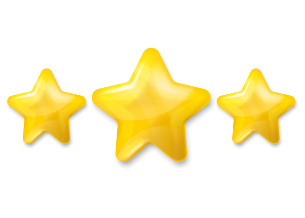 闪亮的金星图标。黄色星星亮晶晶的颜色。矢量插图。图片下载