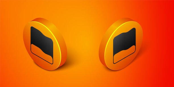 在橙色背景上孤立的矩形枕头图标。缓解的迹象。骨科枕头。橙色圆按钮。向量图片下载