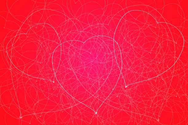 大画爱心情人节节日红粉色插图卡的背景图片下载