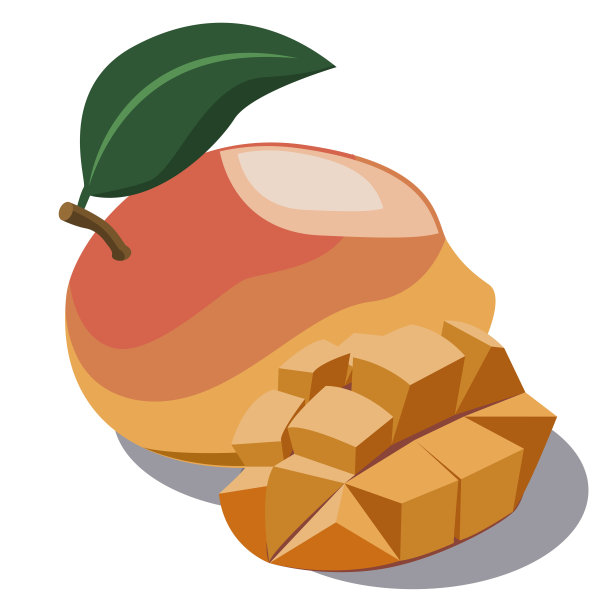 芒果，新鲜的水果孤立在白色背景上。图片下载