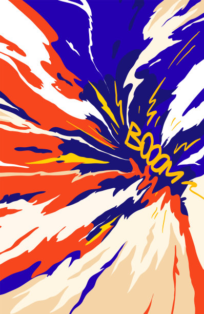 漫画书奇妙的风和云，烟雾背景。设计模板页面。手绘矢量艺术插图。图片下载