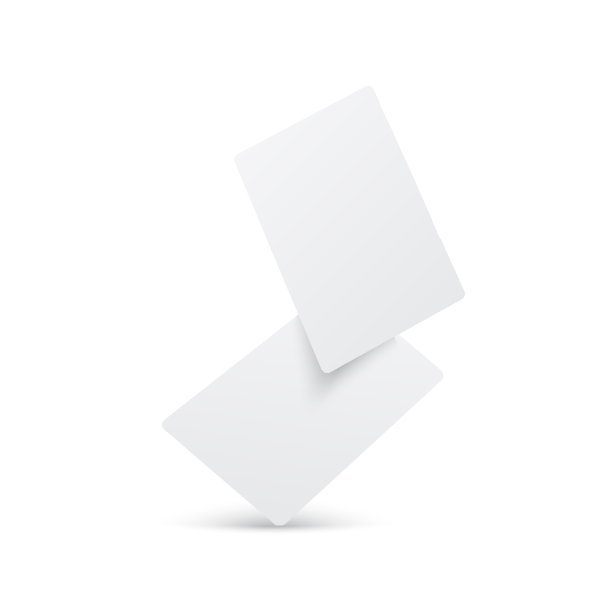 掉落的白色名片模拟。矢量插图。图片下载