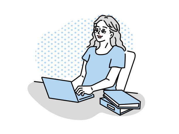 仕事をする女性(検索、テレワーク、パソコン、副业、ビジネス、オンライン、会议、ライフスタイル、スキルアップ、シンプル) Women who work .search, telework, computers, side jobs, businesses, online, confer图片下载