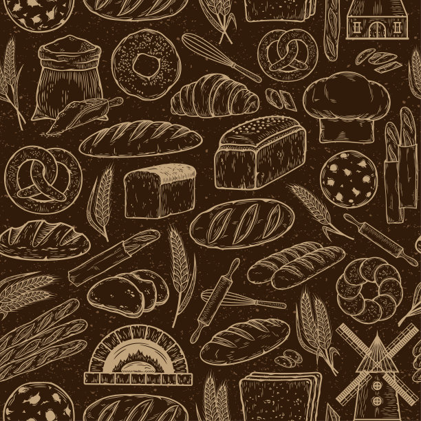 复古风格的烘焙无缝模式图片下载